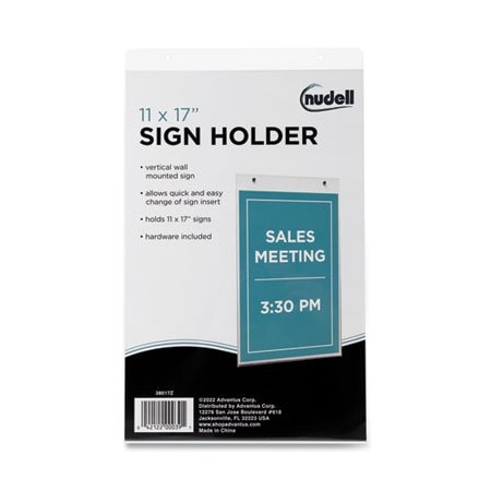 Artistic NuDell, Clear Plastic Sign Holder, Wall Mount, 11 X 17 38017Z